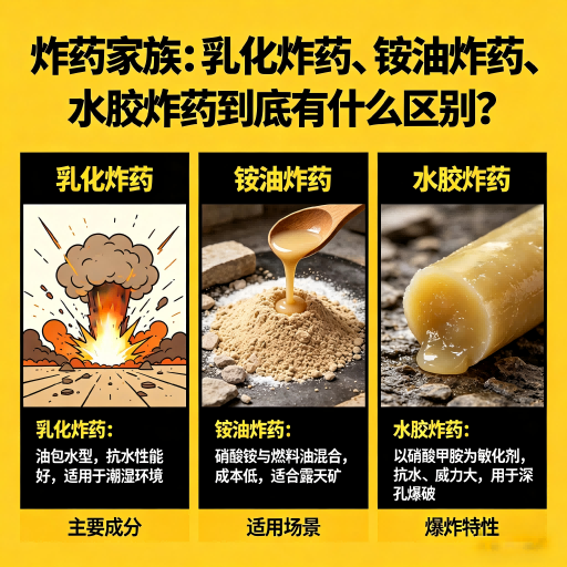 青云谱炸药家族：乳化炸药、铵油炸药、水胶炸药到底有什么区别？
